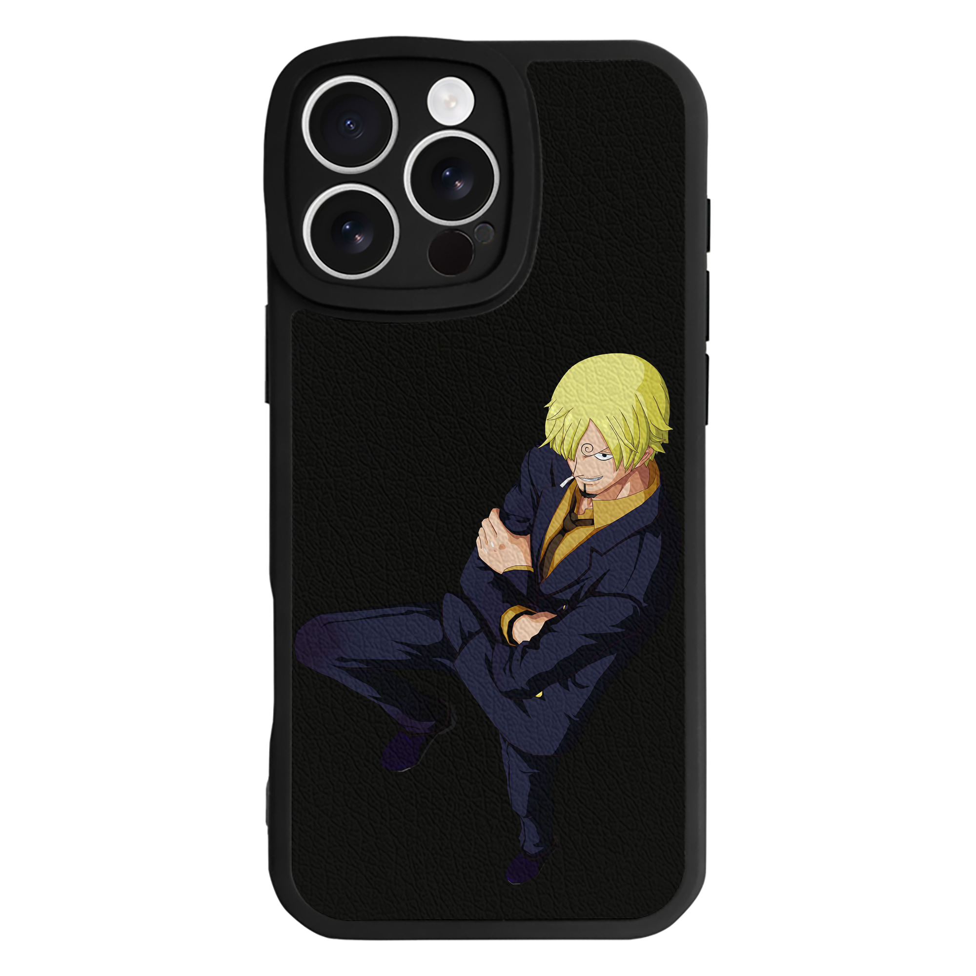 （画像用） ワンピース サンジ ONE PIECE Sanji 【iPhone 16シリーズ対応】シリコンスマホケース（レザー調） 材質：シリコン